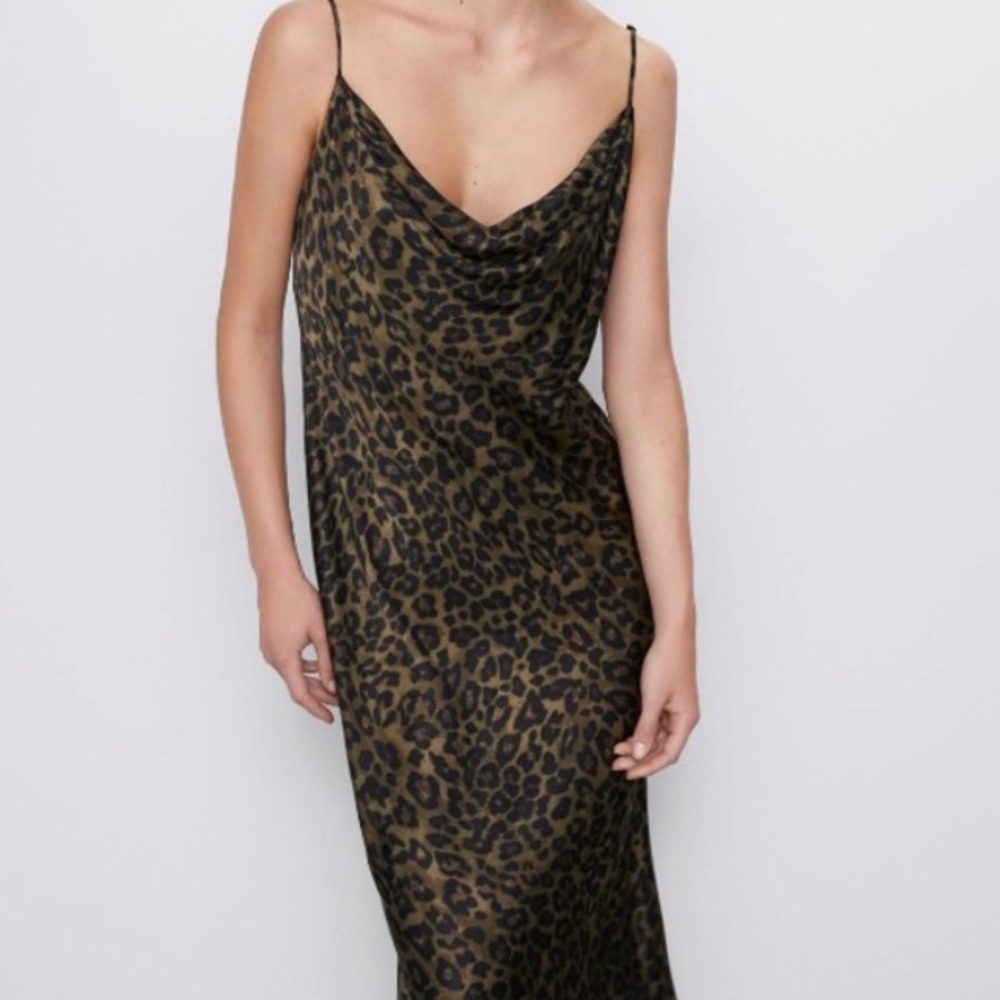 Zara Leopard Print Slip Dress